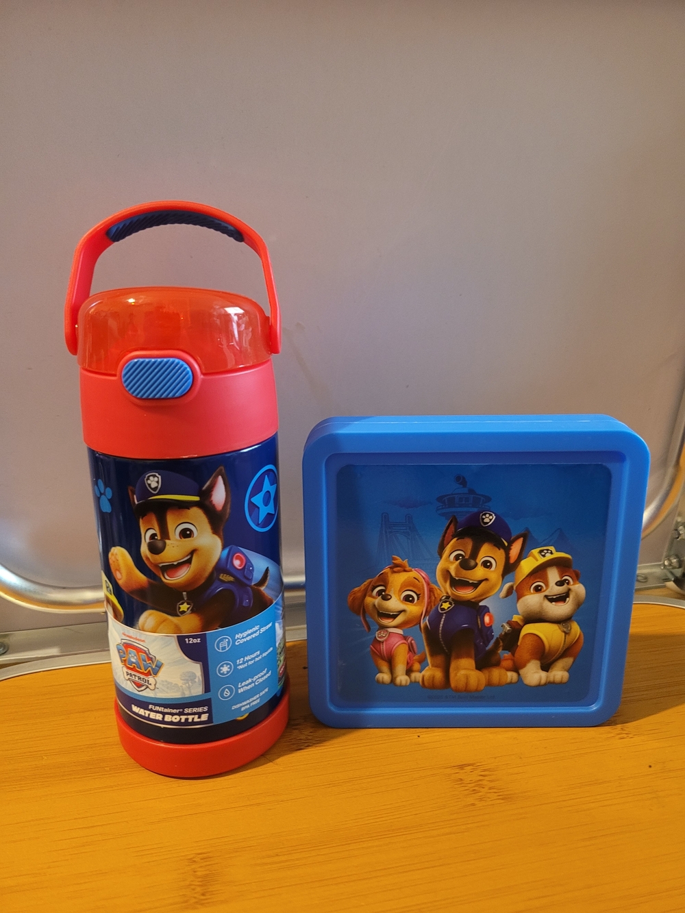 Paw Patrol Kids Red & Blue Insulated Water Bottle & Hard Ice Pack